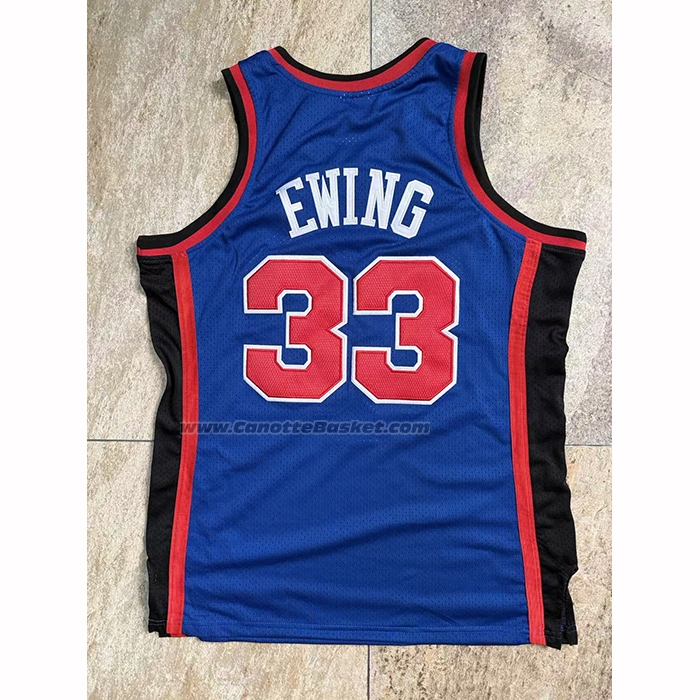 Maglia New York Knicks Patrick Ewing No 33 Mitchell & Ness 1998-99 Blu